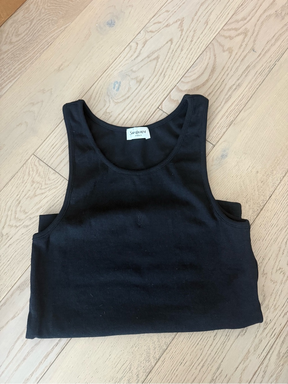 Saint Laurent Black Slim Ribbed Tank - Picture 4 of 7